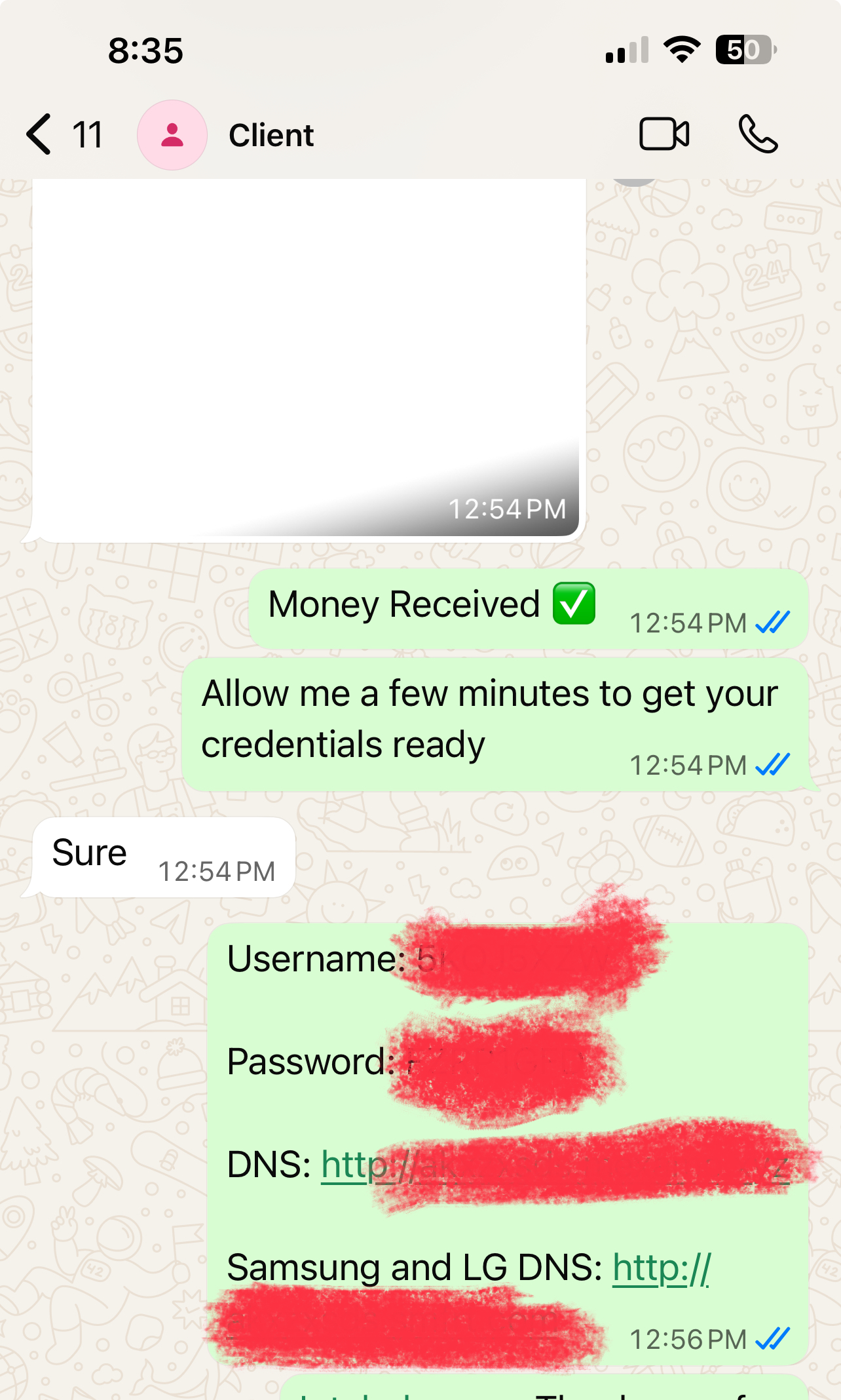 WhatsApp testimonial from Robert C.